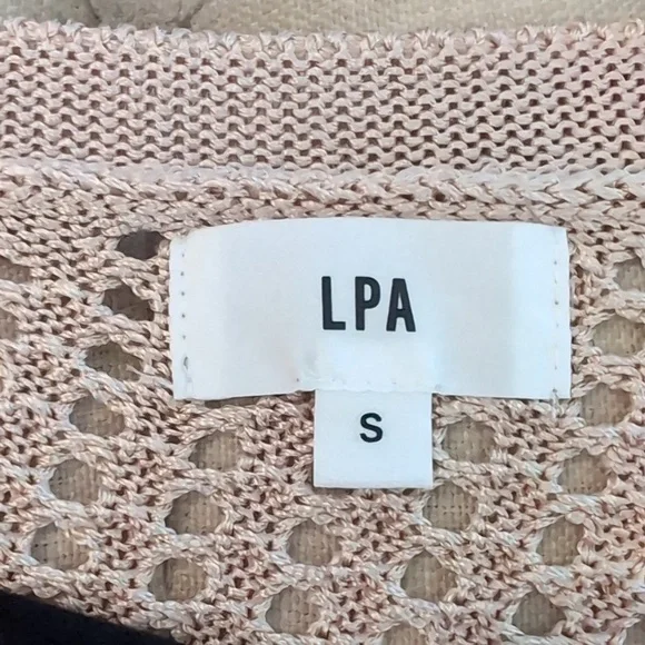 Revolve LPA Leo Off-Shoulder Open Knit Sweater Dusty Pink Small - Picture 2 of 8